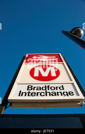 Bradford Interchange stazione ferroviaria, parte della rete della metropolitana, Bradford, West Yorkshire Foto Stock