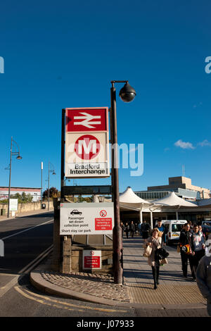 Bradford Interchange stazione ferroviaria, parte della rete della metropolitana, Bradford, West Yorkshire Foto Stock