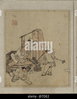 Questa immagine, identificata con il testo coreano, rappresenta una scena tradizionale coreana, probabilmente raffigurante aspetti culturali, sociali o storici legati alla vita e al patrimonio coreano. Foto Stock