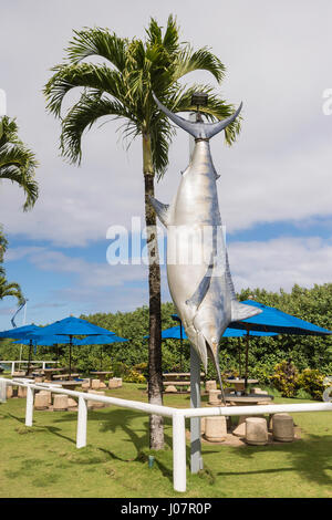 Modello grande Indo=Pacific blue marlin, Hanalei Dolphin Center, Hanalei, Kauai, Hawaii, STATI UNITI D'AMERICA Foto Stock