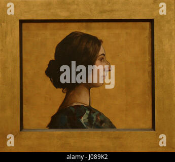 Il dipinto "Ritratto d'Elsa Koeberl" di Seebach è un ritratto dettagliato del soggetto, catturando la sua personalità e le caratteristiche distintive del suo aspetto, mostrando l'abilità di Seebach nella ritrattistica. Foto Stock