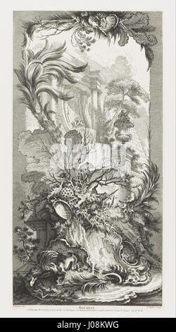 François Boucher - Rocaille (Design rococò) in Morceaux Nouveaux pour des paravents (nuovi concetti per schermi) - Foto Stock