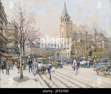 Eugène Galien-Laloue Parigi Eglise de St-Germain-des-Prés Foto Stock