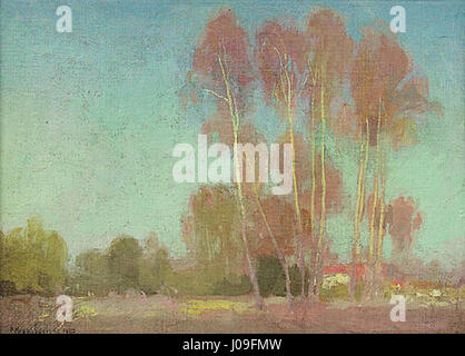 "Z okolic Milanówek" di Piotr Hipolit Krasnodebski (dalle vicinanze di Milanówek) è una rappresentazione della campagna polacca negli anni '1920, che riflette il legame dell'artista con la vita rurale e il suo profondo apprezzamento per la natura. Foto Stock