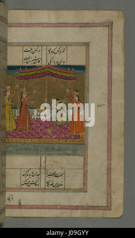 Nur al-Din 60Abd al-Rahman ibn Ahmad Jami - Zulaykha piange la morte di Joseph - Walters W646174B - Pagina completa Foto Stock