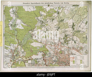 La Spezialkarte di Straube del 1904 mostra i sobborghi settentrionali di Berlino. La mappa evidenzia le aree urbane e rurali, fornendo una visione dettagliata dello sviluppo e del paesaggio della città durante i primi anni del XX secolo. Foto Stock