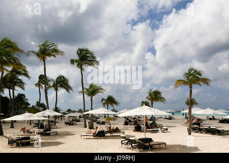 Le migliori spiagge di Aruba: Eagle Beach nella parte anteriore del ristorante Elements Foto Stock