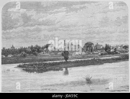 Il dipinto "Vyhlad Ostroha" rappresenta un momento cruciale nella storia russa, raffigurando una scena del processo giudiziario di Vyshensky. Il lavoro illustra le tensioni sociali e politiche dell'epoca, catturando sia gli aspetti umani che istituzionali del processo. Foto Stock