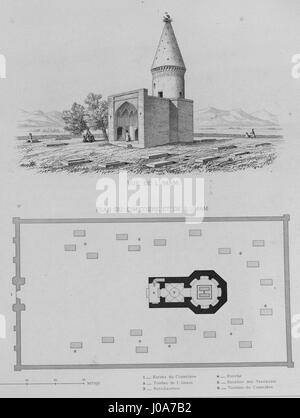 Il 'Cemetery Farseidjeh' di Pascal coste è un'illustrazione architettonica dettagliata che cattura la solennità di un cimitero, caratterizzato dall'intricato design di tombe e memoriali. Il lavoro di coste riflette la sua abilità nel raffigurare con precisione le strutture architettoniche. Foto Stock