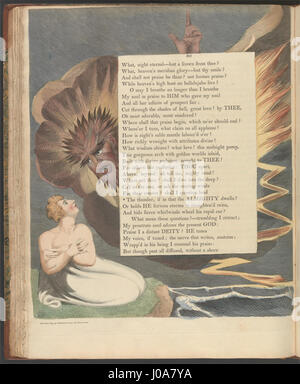 Questa illustrazione di William Blake di "Young's Night Thoughts" (1797) accompagna le riflessioni poetiche sul potere divino, con lo stile visionario di Blake. Foto Stock