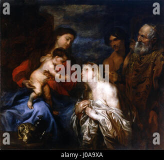 Anton van Dyck - La Virgen y el Niño con los pecadores arrepentidos - Foto Stock