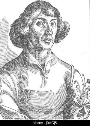 Il ritratto del 1578 di Nicolaus Copernico, dipinto da Reugner, mostra il famoso astronomo in una posa dignitosa. È una delle raffigurazioni notevoli di Copernico, che propose il modello eliocentrico del sistema solare, trasformando lo studio dell'astronomia. Foto Stock