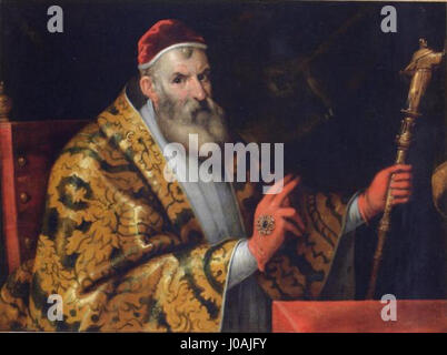 *Papa Sisto V* è un ritratto ospitato nel Musée National du château de Pau. Presenta Papa Sisto V, una significativa figura religiosa del Rinascimento, evidenziando il suo papato e il suo ruolo influente nella politica della chiesa durante il suo regno. Foto Stock