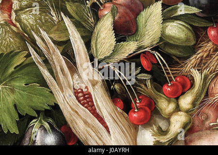 Il Gasometro di Oberhausen ospita una mostra intitolata "Der schöne Schein - Summer" (la bella apparizione - Estate), ispirata al lavoro dell'artista italiano Giuseppe Arcimboldo. Questa mostra mostra mostra i suoi ritratti iconici fatti di oggetti, portando una prospettiva unica al mondo naturale. Foto Stock