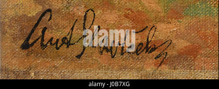 Antonín Slavíček era un artista ceco noto per il suo paesaggio e lo stile di pittura plein air. La sua firma è una parte essenziale delle sue opere, spesso segnata dalla sua caratteristica pennellata e dall'uso della luce per catturare gli ambienti naturali. Foto Stock