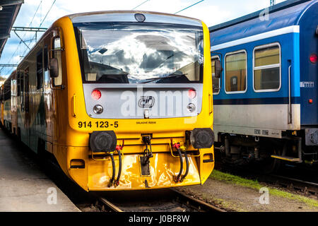 Le ferrovie ceche, locomotiva classe 914, Repubblica Ceca treno, Europa Foto Stock