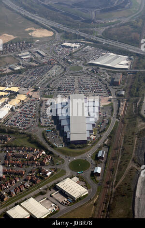 Vista aerea del Xscape Ski center a Glasshoughton, West Yorkshire, Regno Unito Foto Stock
