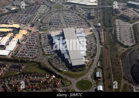 Vista aerea del Xscape Ski center a Glasshoughton, West Yorkshire, Regno Unito Foto Stock