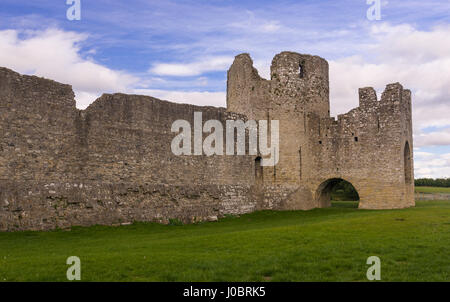 Rivestimento, nella contea di Meath, Irlanda - Castello di Trim, costruito nel 1170s, un inizio di castello normanno, è il più grande castello in Irlanda. Foto Stock