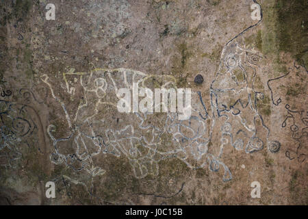 La Piedra Pintada petroglifi El Valle de Anton, Panama America Centrale Foto Stock