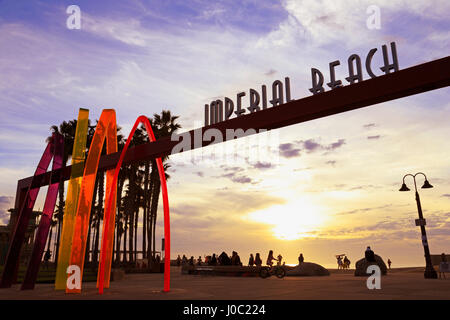 Pier ingresso, Imperial Beach, San Diego, California, Stati Uniti d'America Foto Stock