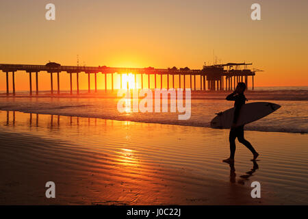 Scripps Pier, La Jolla, San Diego, California, Stati Uniti d'America Foto Stock