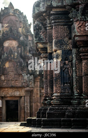Banteay Srei, tempio di Angkor Wat Cambogia. Foto Stock