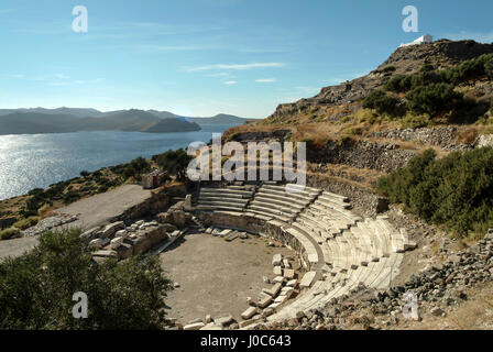 Ruderi del teatro romano, Plaka, Isola di Milos, Cicladi, Grecia Foto Stock