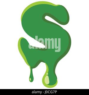 Lettera S fatta di melma verde Illustrazione Vettoriale