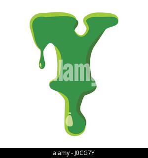 Lettera Y fatta di melma verde Illustrazione Vettoriale