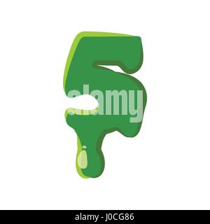 Numder 5 fatto di melma verde Illustrazione Vettoriale