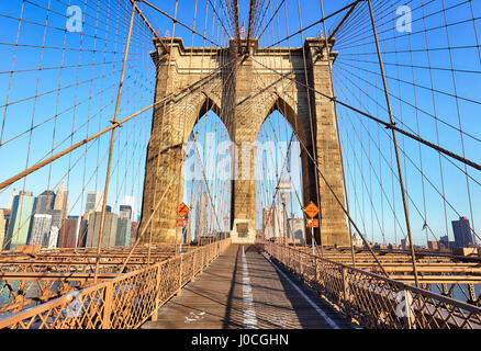 Ponte di Brooklyn a New York City. Foto Stock