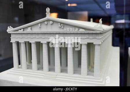 Dettagliato modello in miniatura del Partenone in Acropoli di Atene. Foto Stock