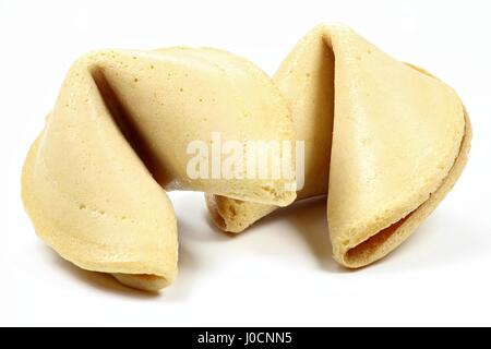 Fortune Cookie isolati su sfondo bianco Foto Stock