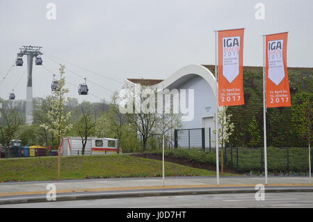 Berlino, Germania. Xii Apr, 2017. L'Esposizione Florovivaistica Internazionale 2017 si terrà dal 13. Agosto a Ottobre a Marzahn-Hellersdorf Credito: Markku Rainer Peltonen/Alamy Live News Foto Stock