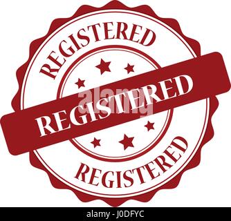 Registrati francobollo rosso illustrazione Illustrazione Vettoriale