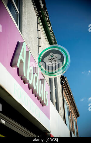 Cucina Mondiale Take Away, Oxford Road, Manchester quartiere studentesco, Greater Manchester Foto Stock