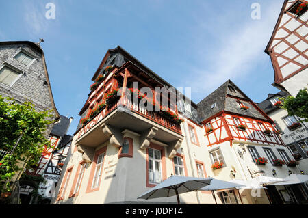 Beilstein, Renania-Palatinato/ Germania 18 giugno 2010: cityscape di villaggio Beilstein al fiume Moselle in Germania. Foto Stock