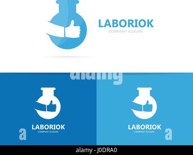 Vettore del pallone e come combinazione di logo. Laboratorio e miglior simbolo o icona. Unico per la scienza e la bottiglia logotipo di modello di progettazione. Illustrazione Vettoriale