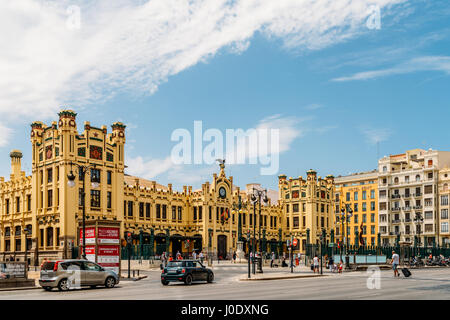 VALENCIA, Spagna - 01 agosto 2016: Aperto nel 1852 la Stazione Nord (Estacion del Norte o Estacio del Nord) è la principale stazione ferroviaria di Valencia e ho Foto Stock