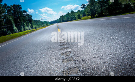 Vista su strada prospettiva, Louisiana, Stati Uniti d'America Foto Stock