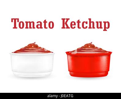 Tomato Ketchup Salsa su uno sfondo bianco Illustrazione Vettoriale