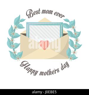 Felice Festa della mamma mom migliori mai invito del messaggio Illustrazione Vettoriale
