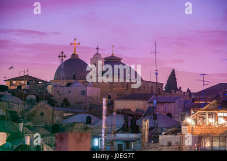 Notte su Gerusalemme (Israele) Foto Stock
