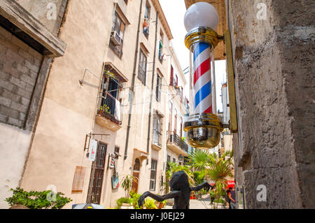 Barbiere Pole, Havana, Cuba Foto Stock