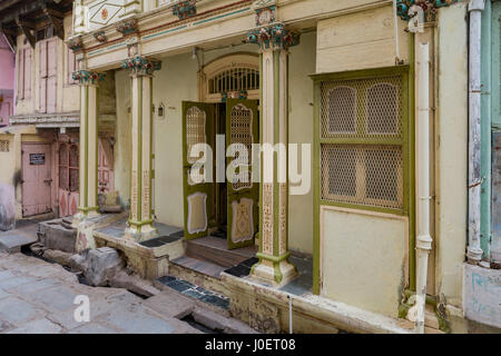 Vecchia casa di karmkand pandit, sidhpur, Patan, Gujarat, India, Asia Foto Stock