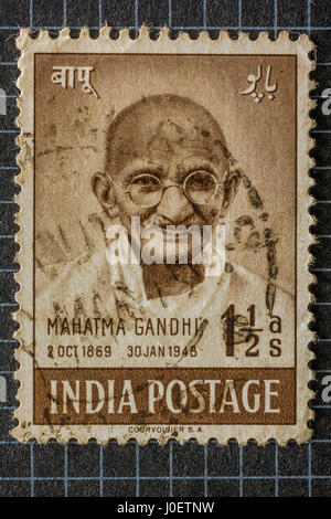 Il Mahatma Gandhi, francobolli, India, Asia Foto Stock