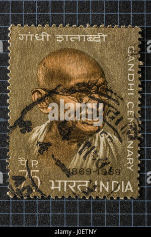 Il Mahatma Gandhi centenario, francobolli, India, Asia Foto Stock