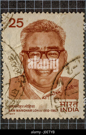 RAM Manohar Lohia, francobollo, India, Asia Foto Stock