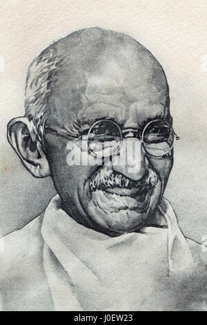 Indian Freedom Fighter, mahatma Gandhi pittura, India, Asia Foto Stock